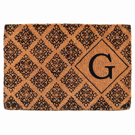 Monogram Door Mat, Black, Natural, 24 in W x 36 in L